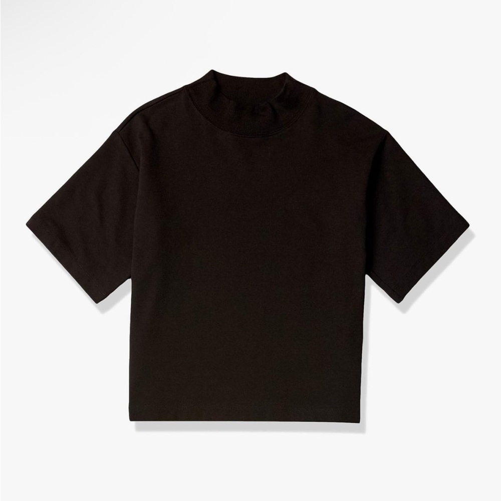 Black Mock Neck T-Shirt